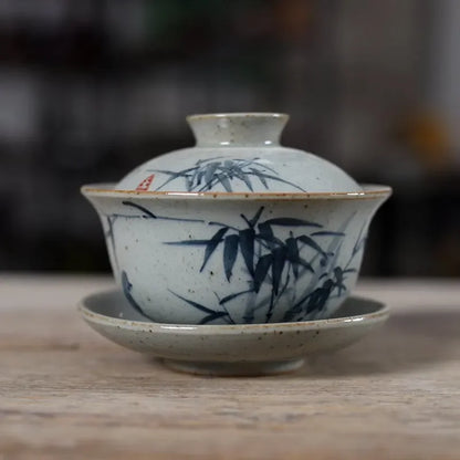 Handpainted Chinese Sancai Gaiwan Pottery Tea Cup Bowl Kung Fu Teacups Home Decor Ceramic Teaware Tea Tureen Set