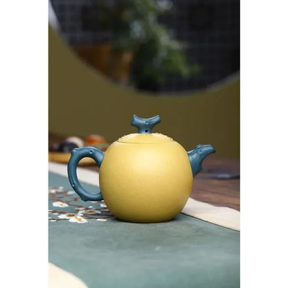 Handpainted Plum Blossom Dragon Egg Teapot Yixing Purple Clay Tea Pot Raw Ore Section Mud Filter Kettle Zisha Tea Set 260ml