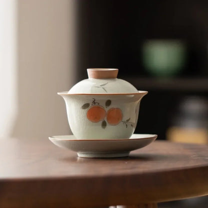 Handpainted Sancai Gaiwan Chinese Ceramic Tea Cups Home Decor Gongfu Tea Tureen Teaware Porcelain Tea Cup Set