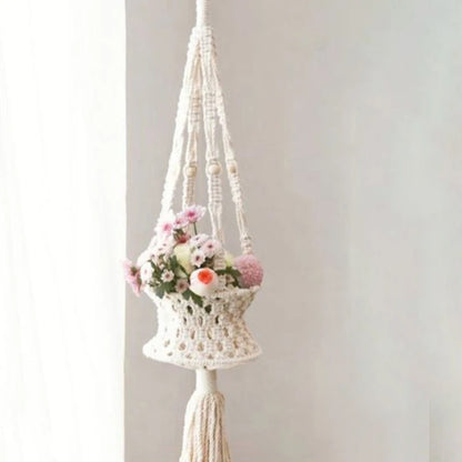 Hanging Plant Handmade Macrame Plant Hanger Flower Pot Planter Hanger Wall Decor Courtyard Garden Hanging Planter Hanging Basket