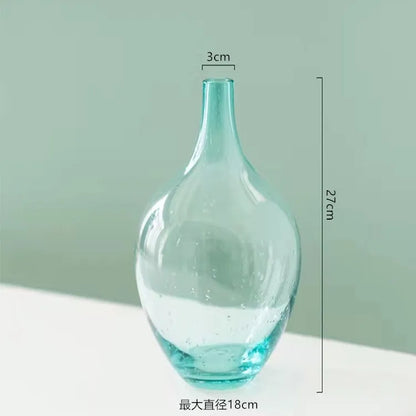 Hanging clock vase simple big belly glass vase home living room flower arrangement hydroponic floor transparent large vase black
