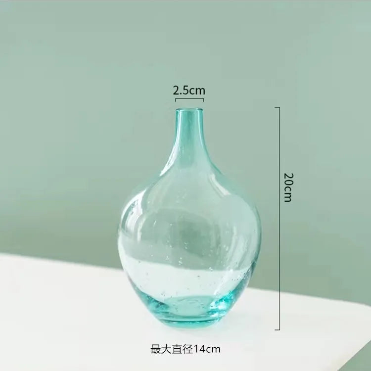 Hanging clock vase simple big belly glass vase home living room flower arrangement hydroponic floor transparent large vase black