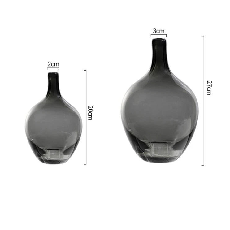 Hanging clock vase simple big belly glass vase home living room flower arrangement hydroponic floor transparent large vase black