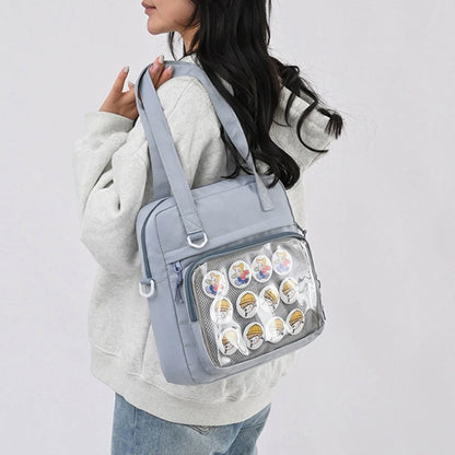 Harajuku Crossbody Bags Girls JK Bag Shoulder Bag Clear Window Handbag for Women