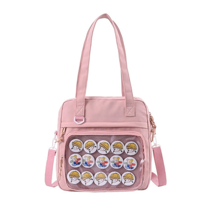 Harajuku Crossbody Bags Girls JK Bag Shoulder Bag Clear Window Handbag for Women