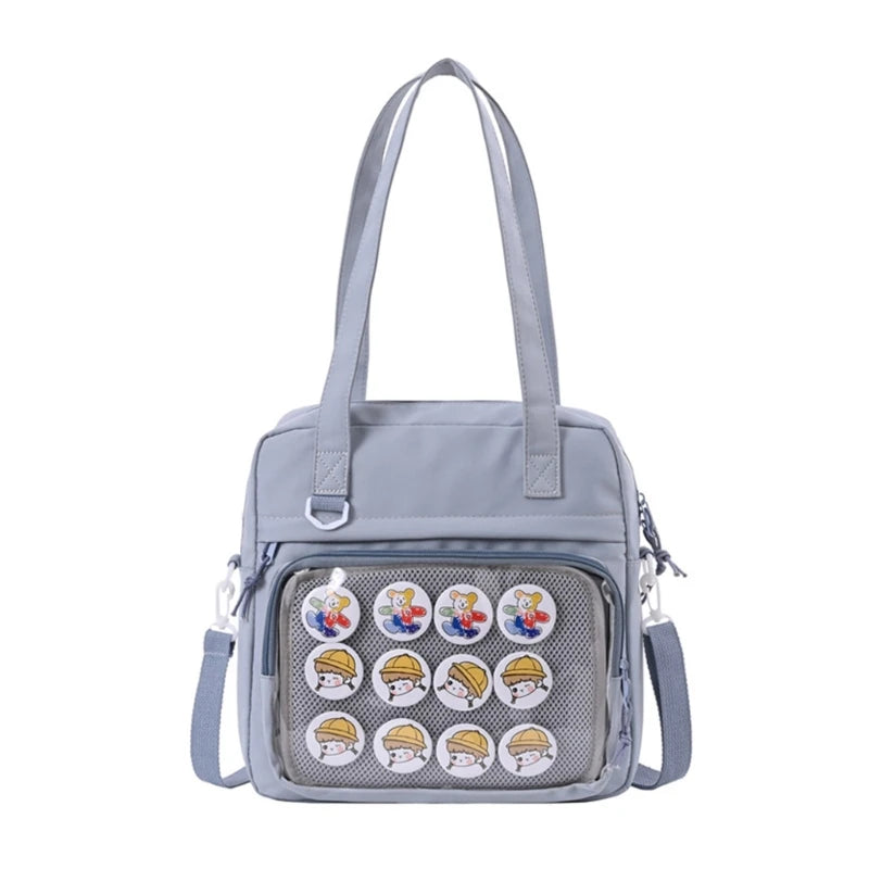 Harajuku Crossbody Bags Girls JK Bag Shoulder Bag Clear Window Handbag for Women