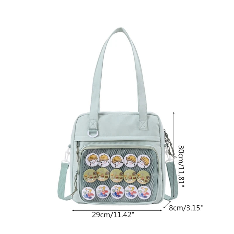 Harajuku Crossbody Bags Girls JK Bag Shoulder Bag Clear Window Handbag for Women