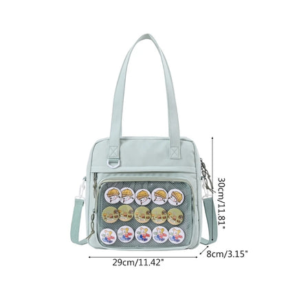 Harajuku Crossbody Bags Girls JK Bag Shoulder Bag Clear Window Handbag for Women
