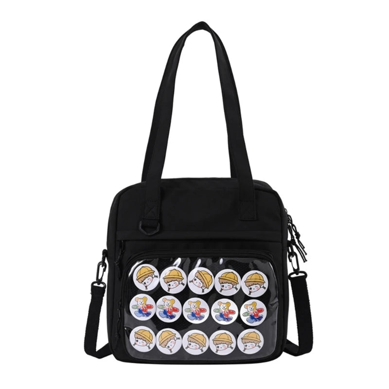Harajuku Crossbody Bags Girls JK Bag Shoulder Bag Clear Window Handbag for Women