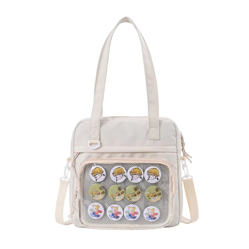 Harajuku Crossbody Bags Girls JK Bag Shoulder Bag Clear Window Handbag for Women