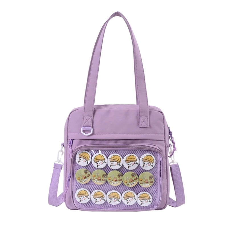 Harajuku Crossbody Bags Girls JK Bag Shoulder Bag Clear Window Handbag for Women