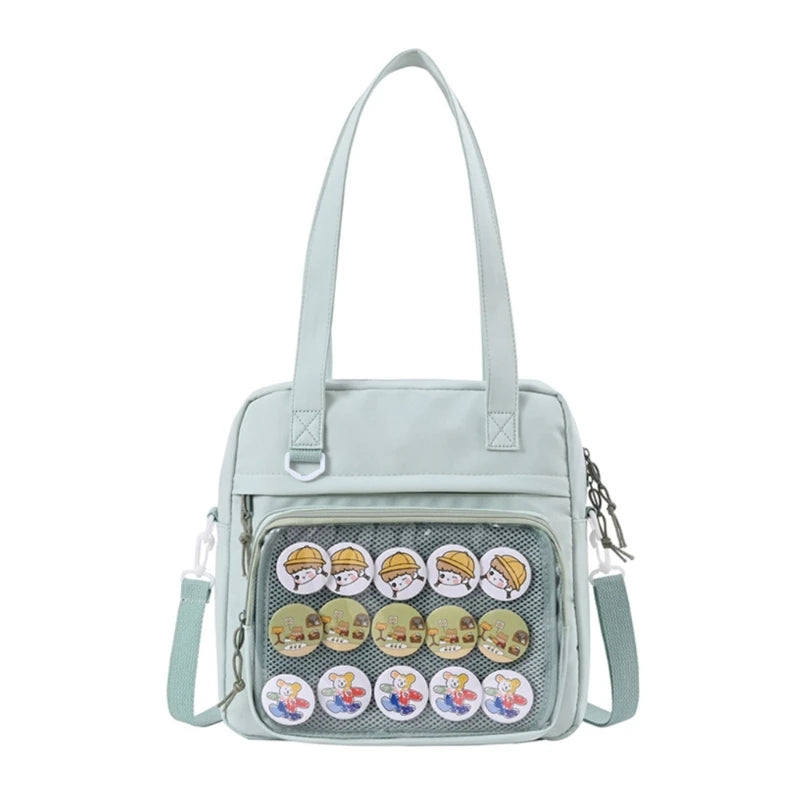 Harajuku Crossbody Bags Girls JK Bag Shoulder Bag Clear Window Handbag for Women