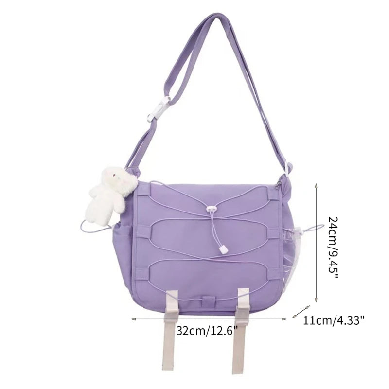 Harajuku Nylon Shoulder Bags for Women Girl Large Capacity Crossbody Casual Bag