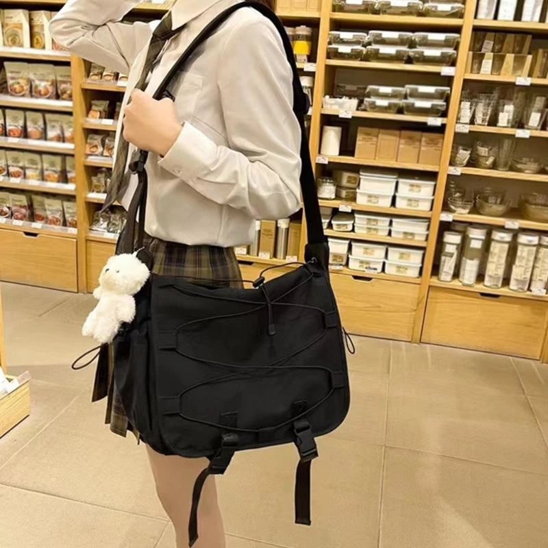 Harajuku Nylon Shoulder Bags for Women Girl Large Capacity Crossbody Casual Bag