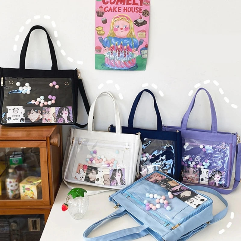 Harajuku School Bag for Women Messenger Shoulder Crossbody Bag Student Handbag