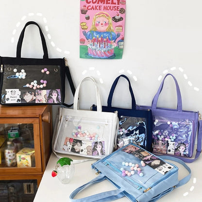 Harajuku School Bag for Women Messenger Shoulder Crossbody Bag Student Handbag