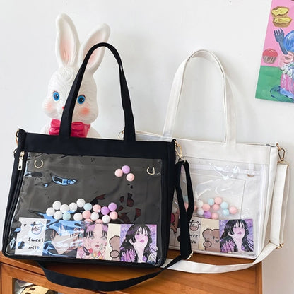 Harajuku School Bag for Women Messenger Shoulder Crossbody Bag Student Handbag