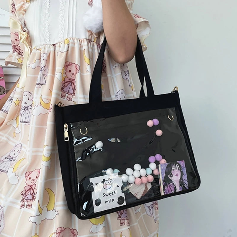 Harajuku School Bag for Women Messenger Shoulder Crossbody Bag Student Handbag