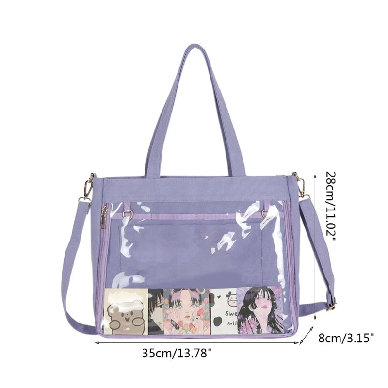Harajuku School Bag for Women Messenger Shoulder Crossbody Bag Student Handbag
