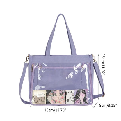 Harajuku School Bag for Women Messenger Shoulder Crossbody Bag Student Handbag
