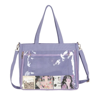 Harajuku School Bag for Women Messenger Shoulder Crossbody Bag Student Handbag