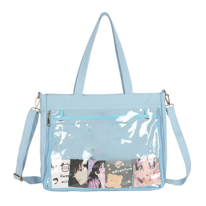 Harajuku School Bag for Women Messenger Shoulder Crossbody Bag Student Handbag