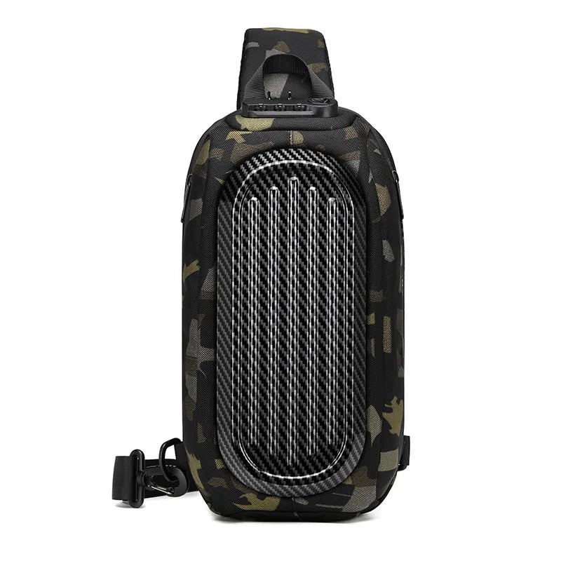 Hard Shell Crossbody Bags Men USB Charging Shoulder Bag Women Large Capacity Oxford Waterproof Casual Messenger Bag 2024