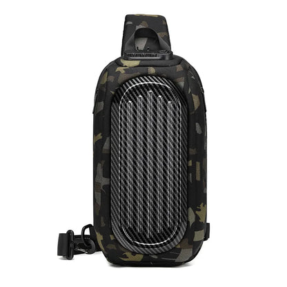 Hard Shell Crossbody Bags Men USB Charging Shoulder Bag Women Large Capacity Oxford Waterproof Casual Messenger Bag 2024