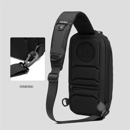 Hard Shell Crossbody Bags Men USB Charging Shoulder Bag Women Large Capacity Oxford Waterproof Casual Messenger Bag 2024