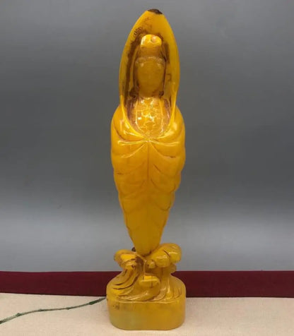 China imitation beeswax Guanyin bodhisattva crafts statue