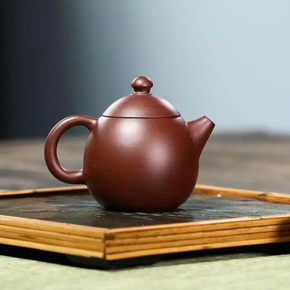 Purple Vermillion Snack Dragon Egg Pot Zisha Teapot Yixing Handmade Pot Kung-fu Teaware  Purple Clay Drinkware For Puer Green