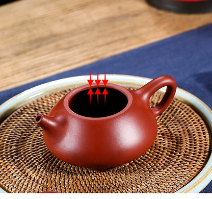 Yixing Dahongpao Stone Scoop, Sand Pot, Zisha Purple Clay, Handmade Drinkware, Tea Set, Teapot