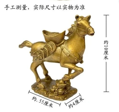 New Collectibles Brass money Horse Statues 10cm