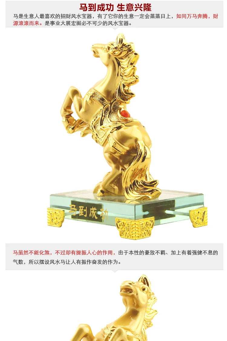 Lucky Horse Ornaments Are Successful Living Room Home Decorations Office Resin Crafts Feng Shui Horse Ornaments.