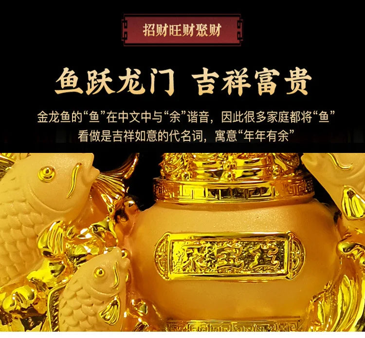 Divance sharkin thriving fish fortune gold arowana ornaments home living room decoration shop opening gifts