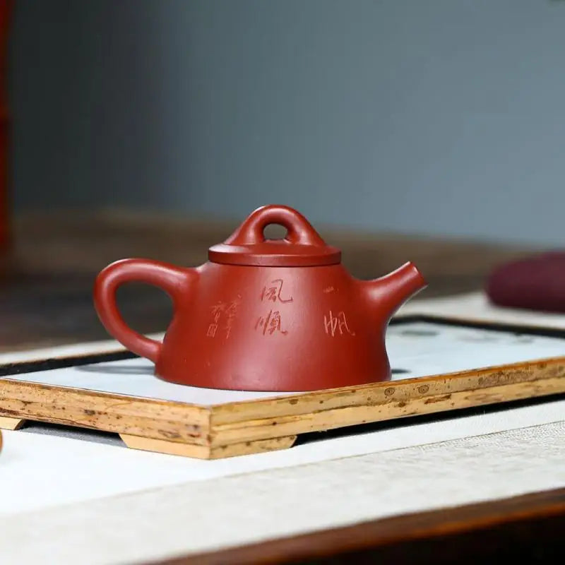 Carved  Pot, Zisha Teapot, Yixing Handmade Pot, Kung-Fu Teaware, Purple Clay Drinkware for Puer Green and Black