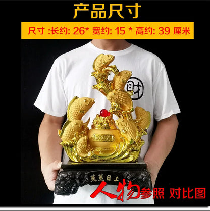 Divance sharkin thriving fish fortune gold arowana ornaments home living room decoration shop opening gifts
