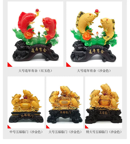 Good luck factory wholesale resin annual surplus Arowana ornaments home living room lobby company decoration 0406.