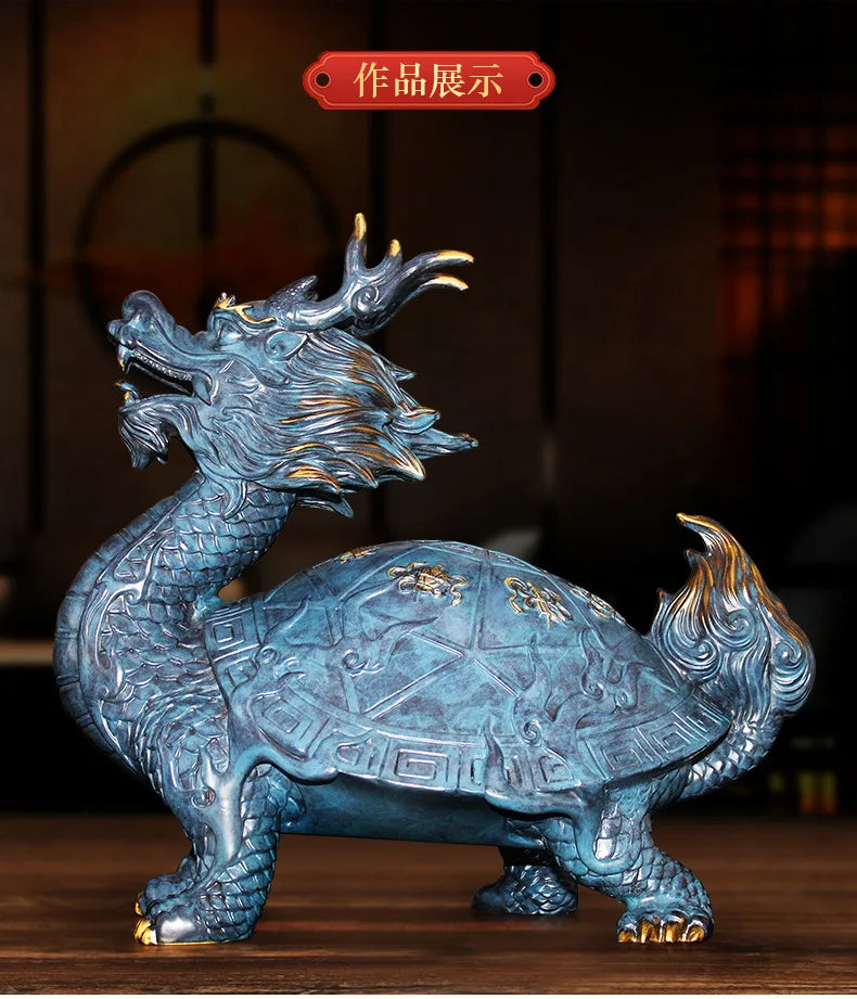 Jishanyuan pure copper Babao dragon turtle ornaments longevity dragon turtle to send birthday gifts to the elderly manufacturer