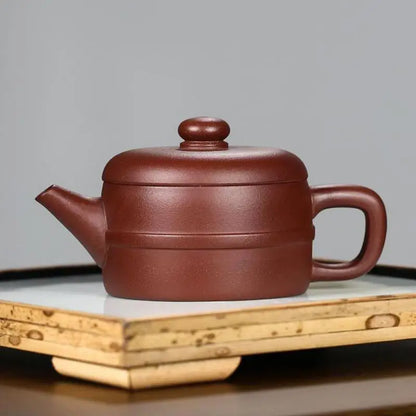 Line Rhyme Pot, Zisha Teapot, Yixing Handmade Pot, Kung-Fu Teaware, Purple Clay Drinkware for Puer G