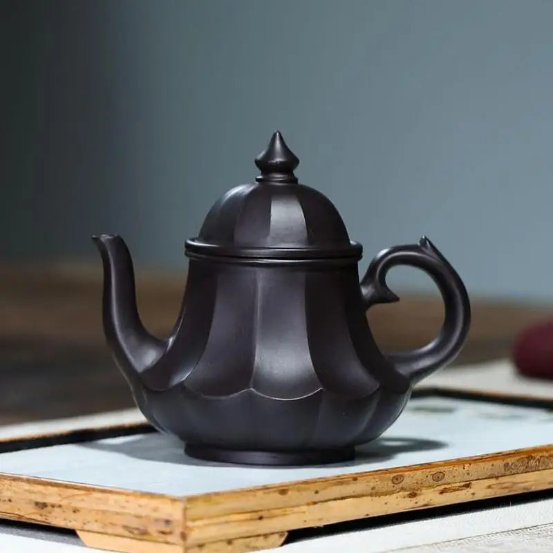Handmade Kung-Fu Teaware of Purple Clay, Black Mud Tendon Pattern,  Zisha Teapot, Yixing Purple Clay, Drinkware for Puer Green