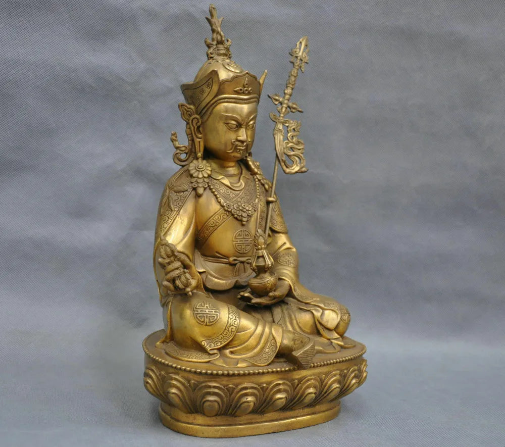 China bronce Tibet Lotus nació gurú estatua de Buda de Padmasambhava