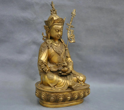 China bronce Tibet Lotus nació gurú estatua de Buda de Padmasambhava