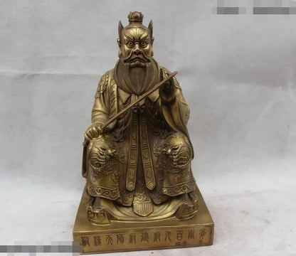 wholesale factory 12" China Chinese Fengshui Brass Sit Laojun Bi Xie exorcism Buddha Statue AE1024 AB1025