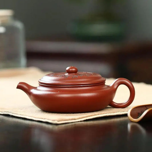 Dahongpao Meixiang Handmade Zisha Teapot, Yixing Handmade Pot, Kung-Fu Teaware, Purple Clay Drinkware for Puer Green and Black