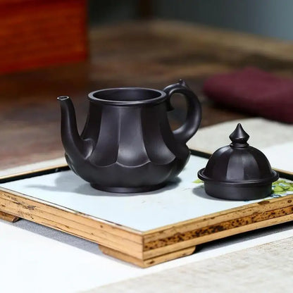 Handmade Kung-Fu Teaware of Purple Clay, Black Mud Tendon Pattern,  Zisha Teapot, Yixing Purple Clay, Drinkware for Puer Green