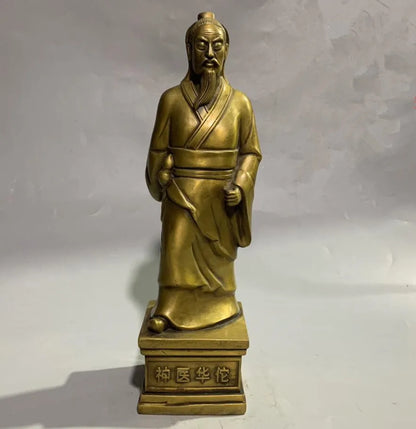 China brass archaize God doctor Hua Tuo crafts statue