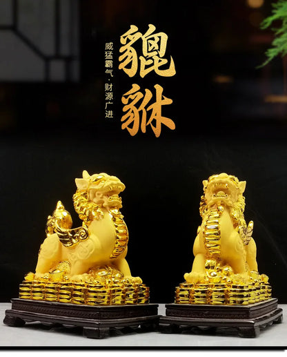 Gold placer lucky charm ornaments a pair of office living room town house decorations opening gifts wholesale