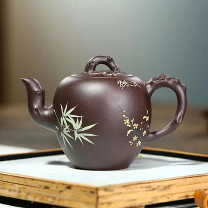 Handmade Kung Fu Teapot with Beauty Shoulder, Purple Clay Pot, Zisha Teapot, Handmade Kung-Fu TeawarePurple Drinkware