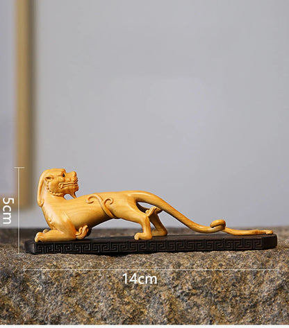 Boxwood 14cm Pixiu God Beast Sculpture Pixiu Animal Sculpture Lucky Home Crafts Feng Shui Home Decor